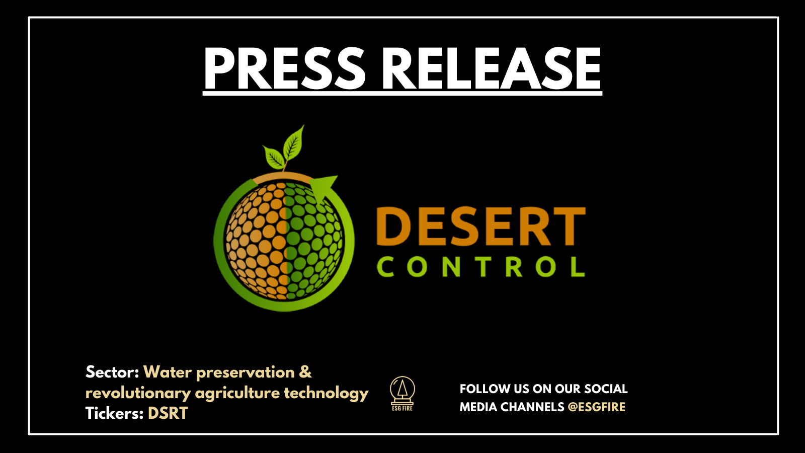 1600px x 900px - Desert Control announces deployment of the first LNC treatment for American  soil and commercial stage in Middle East - ESG Fire